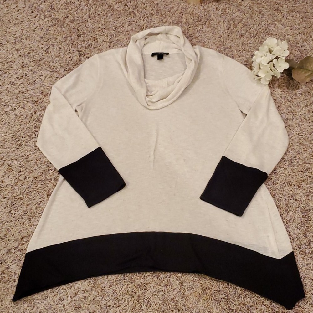 AGB Heathered Cowl Neck Sweater